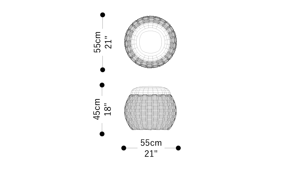 Image of the main dimensions of the product